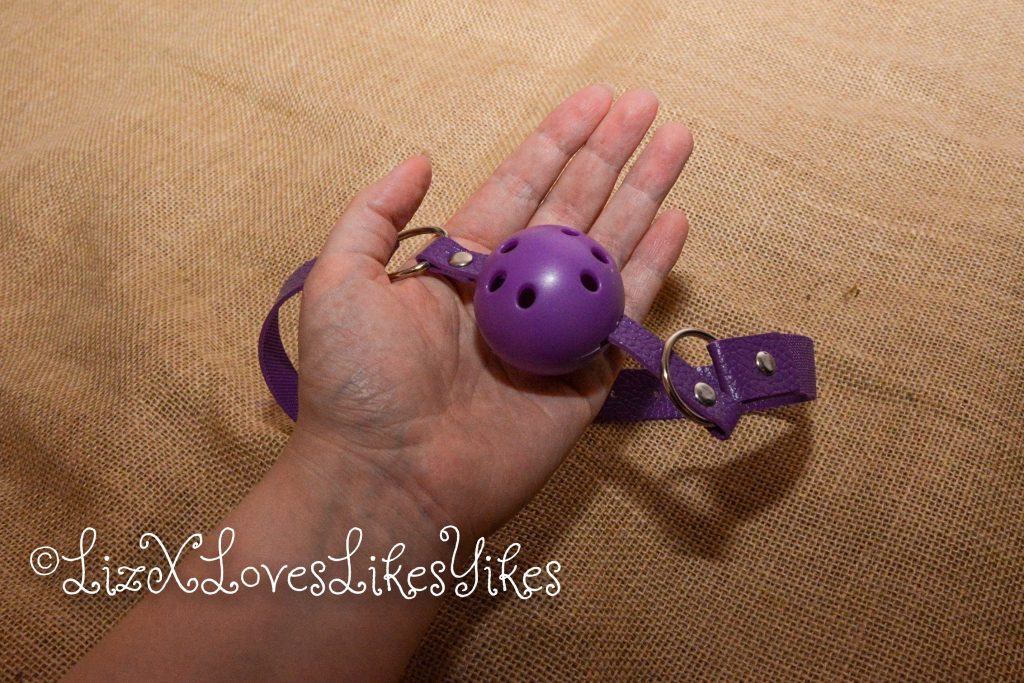 BDSM Set - Purple Copyright Liz BlackX The ball gag shown in my hand