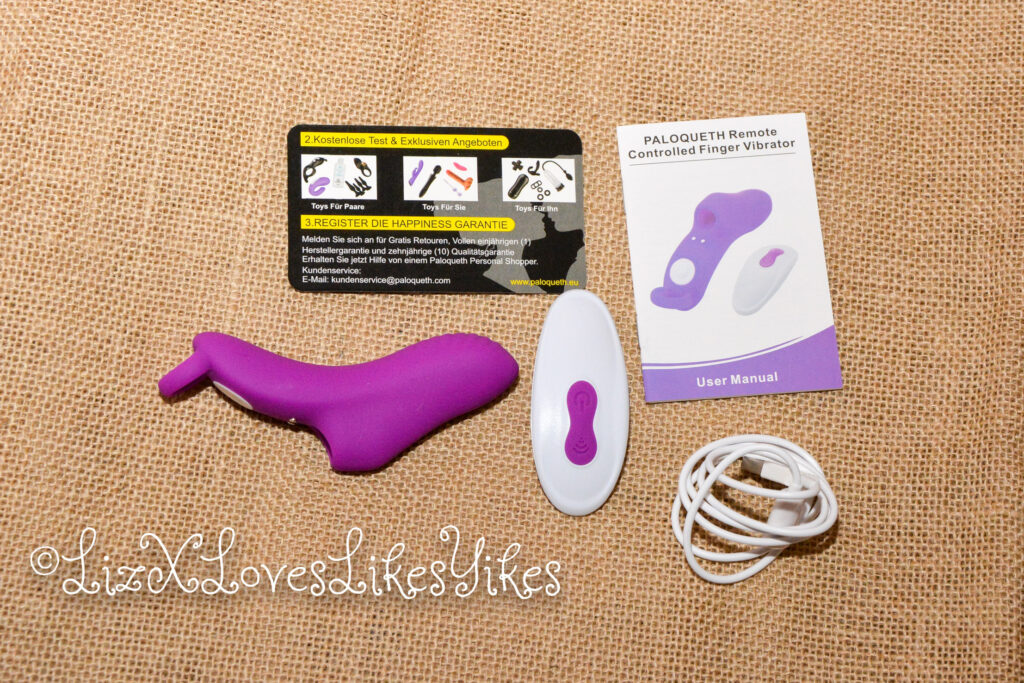G Spot Finger vibrator with remote control - Paloqueth The full set with manual and guarantee card Copyright LizXLikes