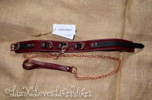 Liebe Seele Review Wine Red – Leather Collar with Leash, Rose Gold Metal Hardware