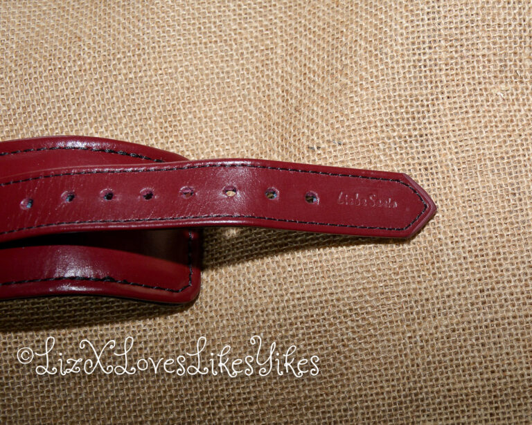 Review of the Liebe Seele Wine Red - Leather Handcuffs with Rose Gold Hardware by Liz BlackX Copyright Lizxlikes.com