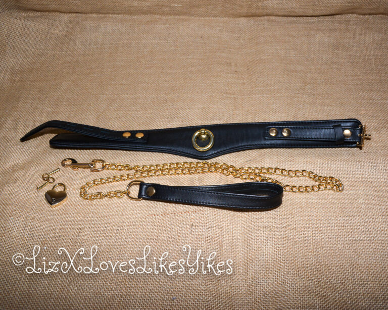 Review of Liebe Seele Dark Secret Deluxe Curved Collar with Chain Leash and Lock Copyright Liz BlackX