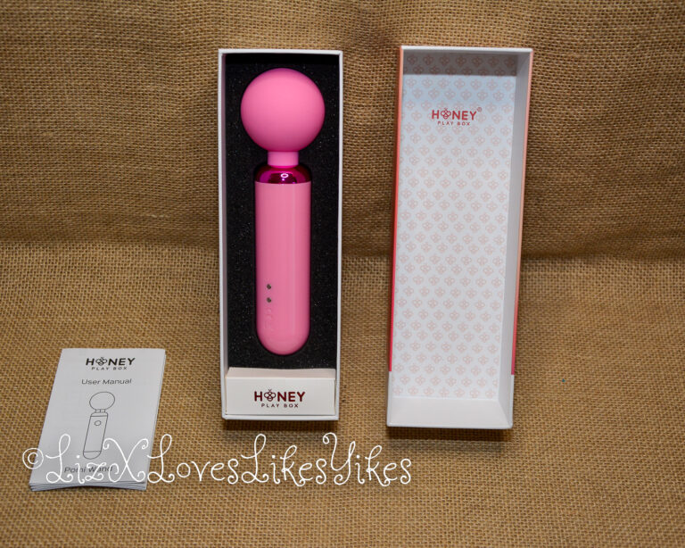Review of the Pomi Wand Powerful Mini Vibrating Wand Massager Honey Play Box from Honeyplaybox.com Copyright Liz BlackX