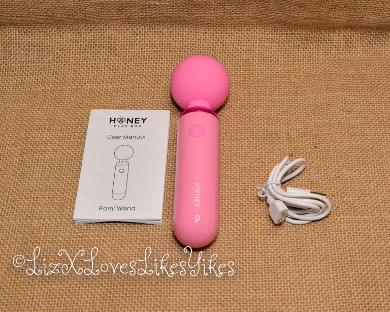 Review of the Pomi Wand Powerful Mini Vibrating Wand Massager Honey Play Box from Honeyplaybox.com Copyright Liz BlackX