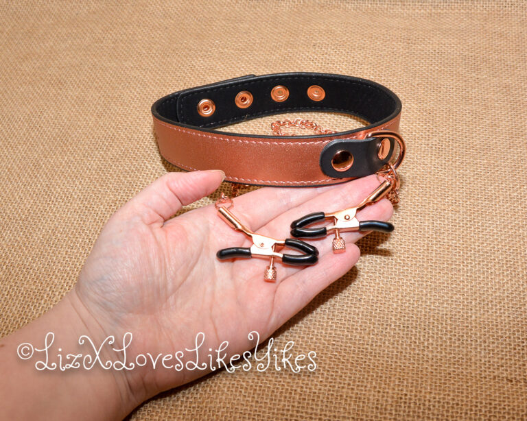 Review of the Rose Gold Memory Collar and Nipple Clamps by Liebe Seele Copyright Liz BlackX