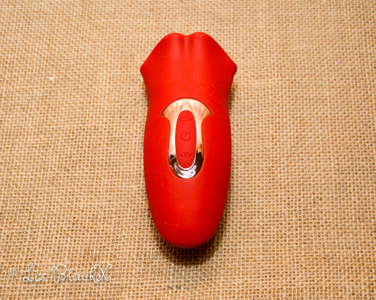 A top view of the vibrator including a view of the 3 buttons Licking & Sucking Vibrator from Inyarose - A Giggle-Inducing Orgasmic Experience Copyright Liz BlackX