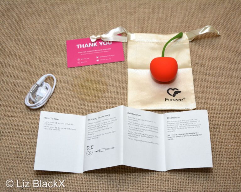 Funzze Cherry Vibrating Love Egg Review: Cute but Powerful? Copyright Liz BlackX