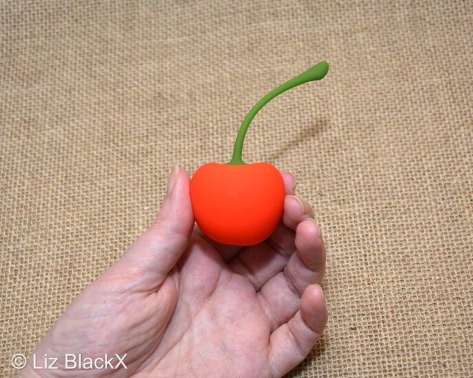 Funzze Cherry Vibrating Love Egg Review: Cute but Powerful? Copyright Liz BlackX